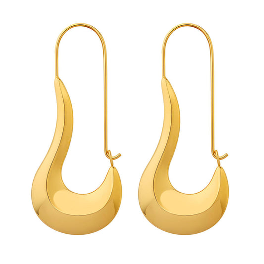 18K Gold-Plated Stainless Steel Irregular Hoop Earrings