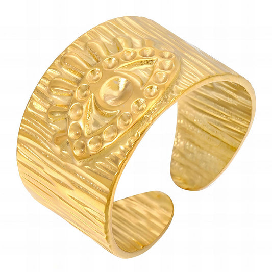 18K Gold-Plated Stainless Steel Evil Eye Finger Ring