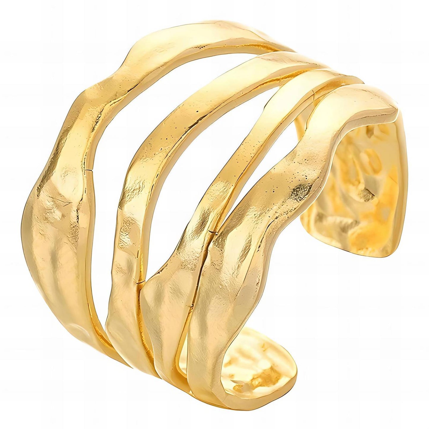 18K Gold-Plated Stainless Steel Tidal Swirl Ring