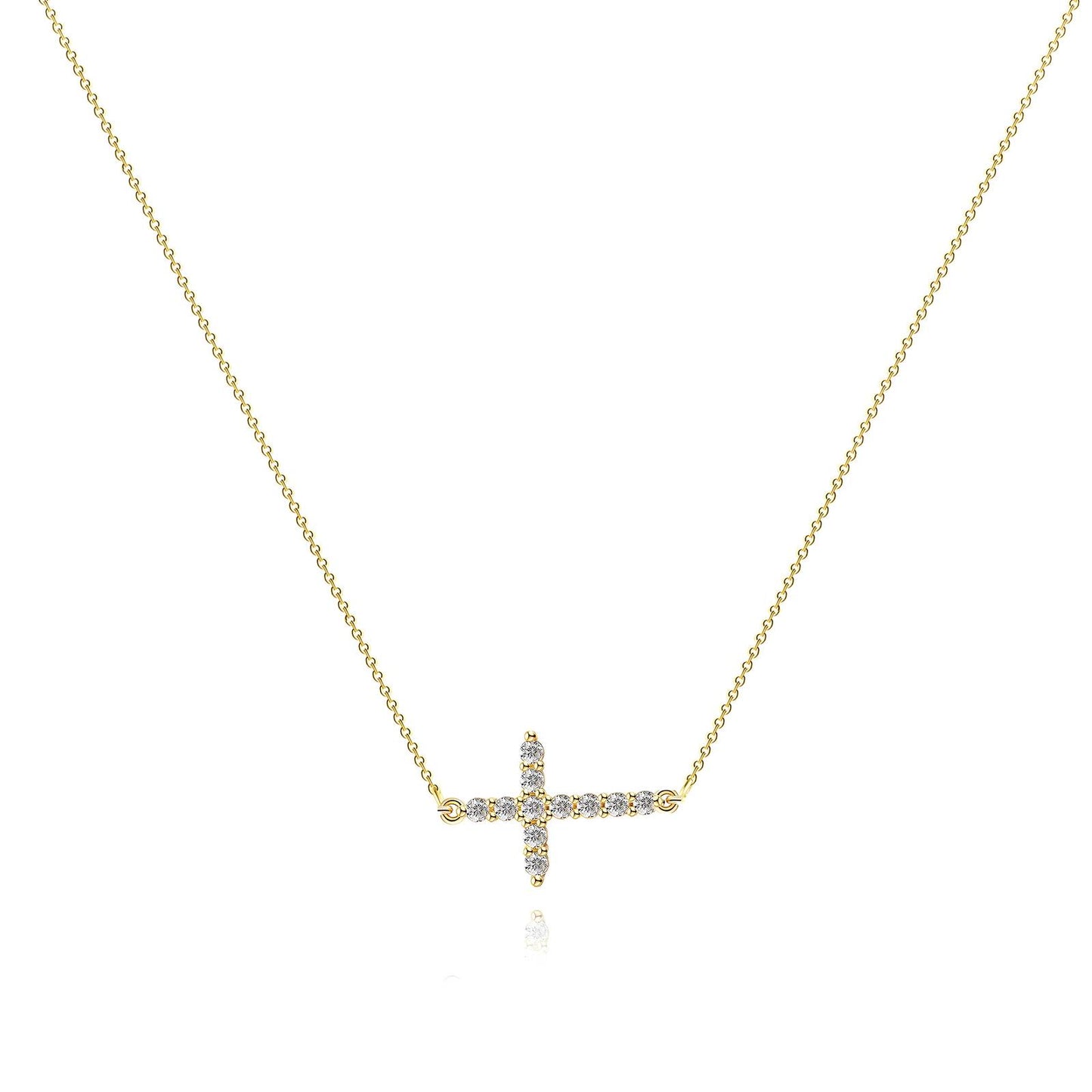 18K Gold-Plated Stainless Steel Cross Necklace