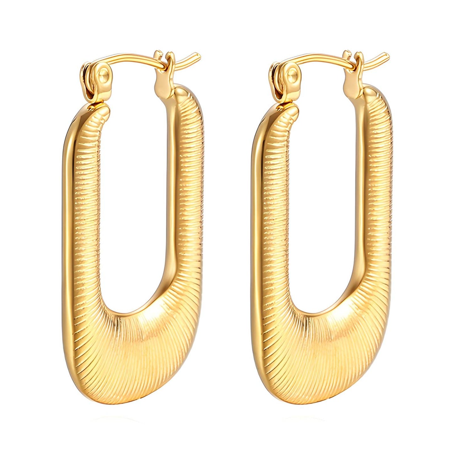 18K Gold-Plated Stainless Steel U-Shape Earrings