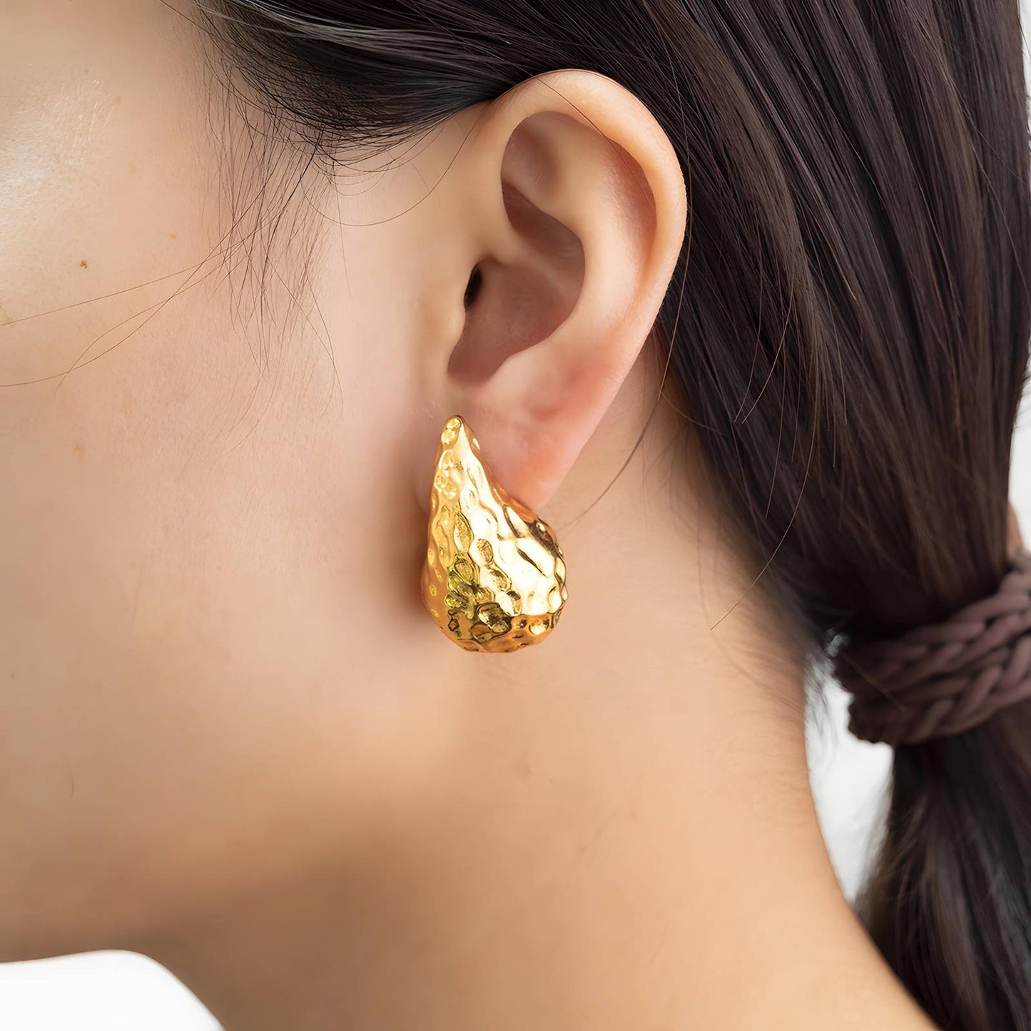 18K Gold-Plated Stainless Steel Teardrop Earrings