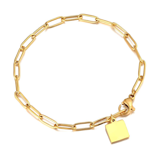 18K Gold-Plated Stainless Steel Link Chain Bracelet