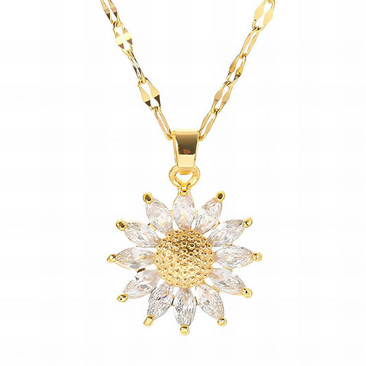 18K Gold-Plated Stainless Steel Sunflower Necklace