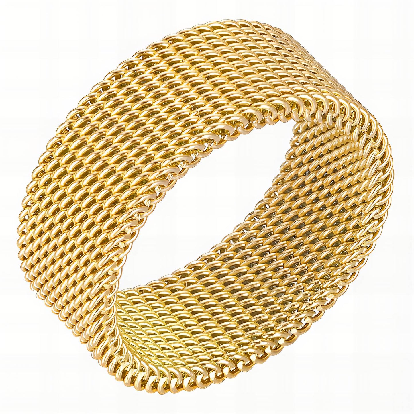 18K Gold-Plated Stainless Steel Toned Cuff Ring