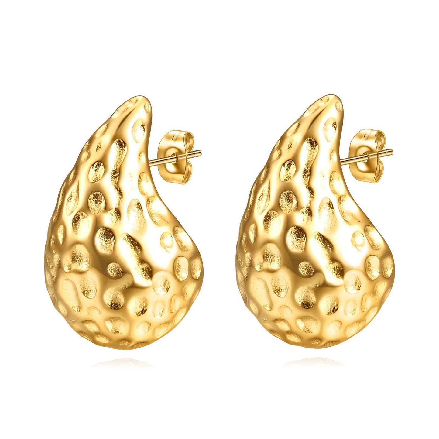 18K Gold-Plated Stainless Steel Teardrop Earrings