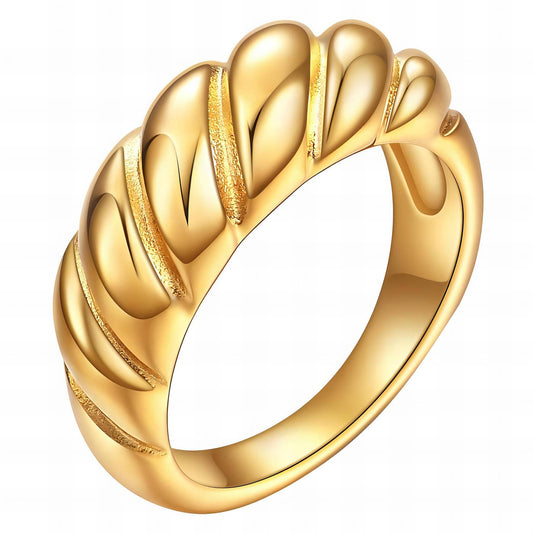 18K Gold-Plated Stainless Steel Croissant Finger Ring