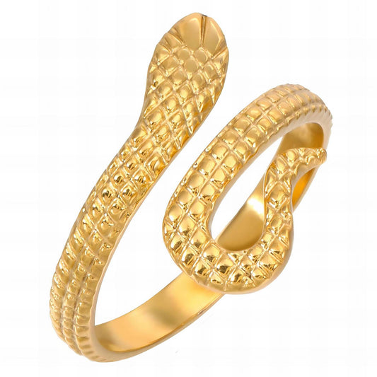 18K Gold-Plated Stainless Steel Snake Wrap Finger Ring