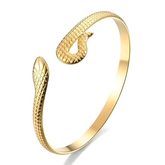 18K Gold-Plated Stainless Steel Serpent Bracelet