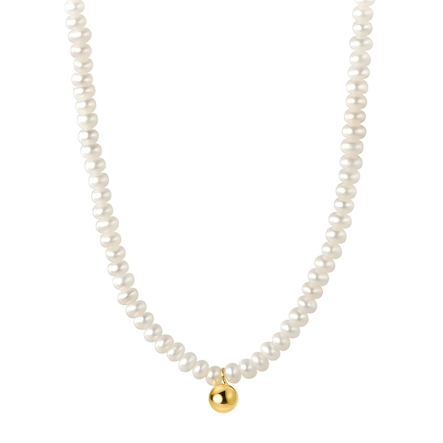 18K Gold-Plated Stainless Steel Freshwater Pearl Necklace