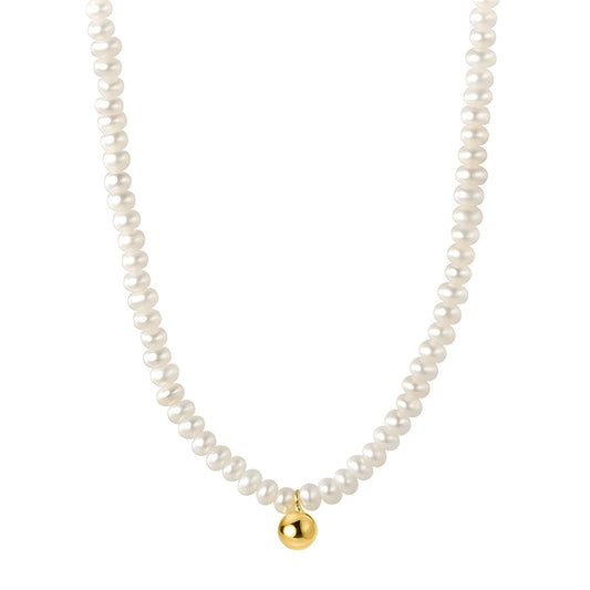 18K Gold-Plated Stainless Steel Freshwater Pearl Necklace