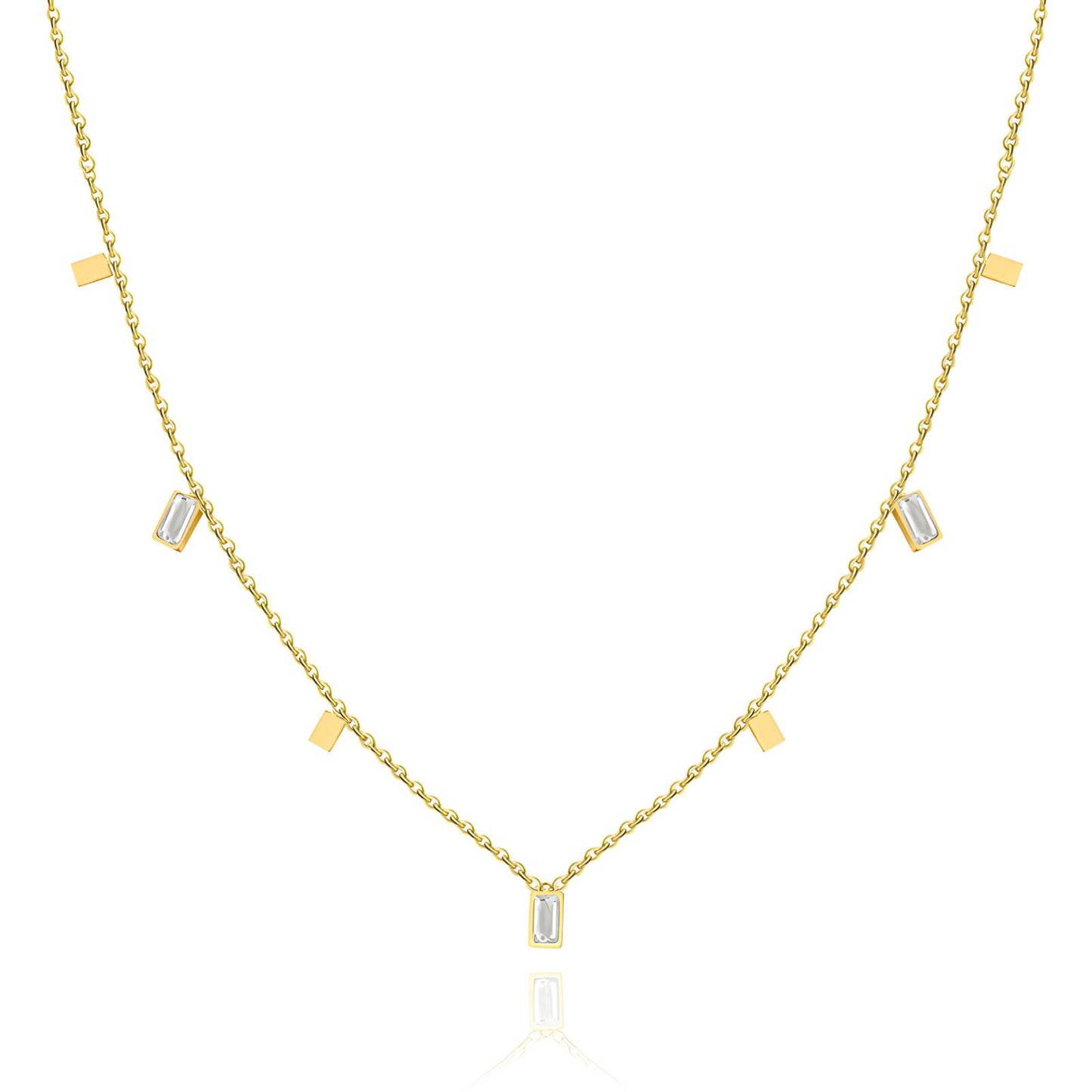 18K Gold-Plated Stainless Steel Geometric Edge Necklace