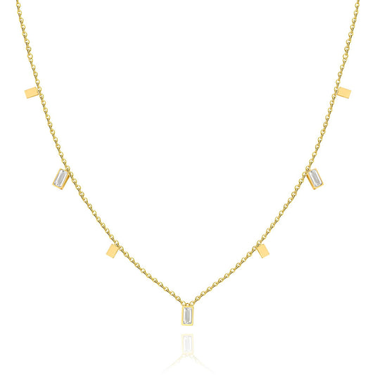 18K Gold-Plated Stainless Steel Geometric Edge Necklace