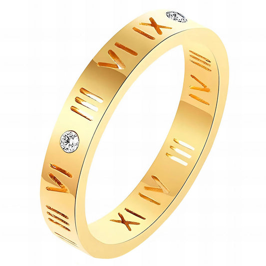 18K Gold-Plated Stainless Steel Dazzling Roman Ring