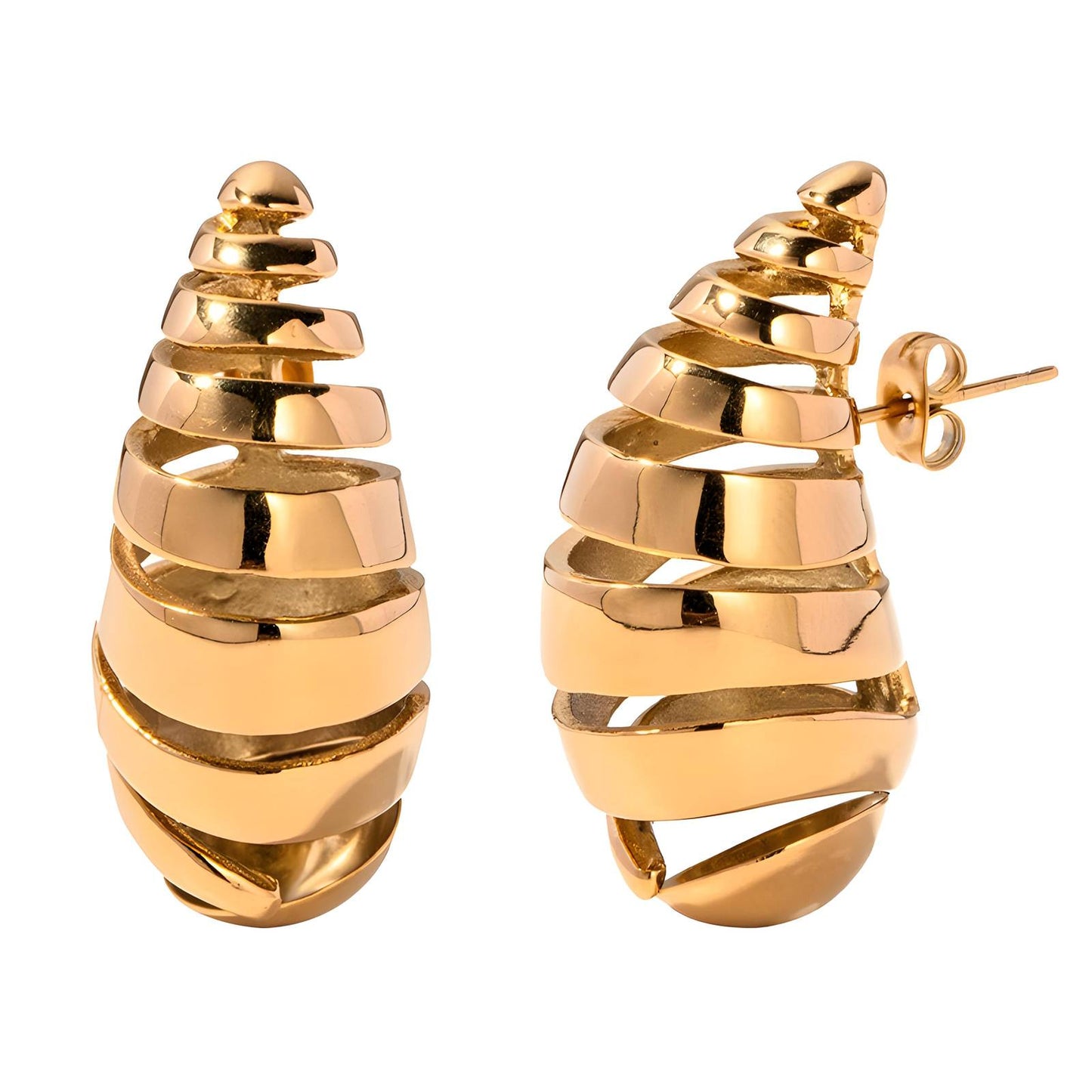 18K Gold-Plated Stainless Steel Golden Spire Earrings