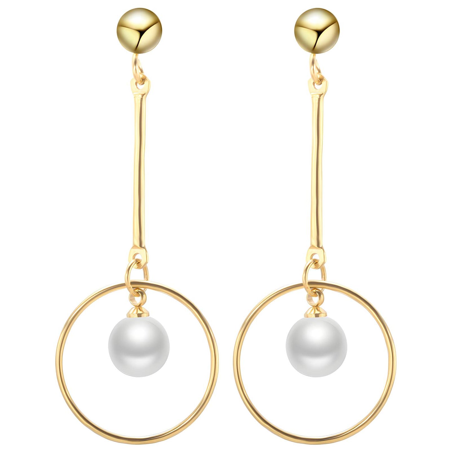 18K Gold-Plated Stainless Steel Pearl of the World Earrings