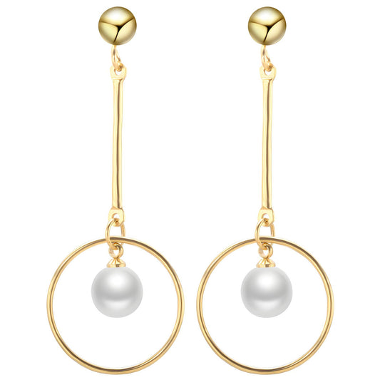 18K Gold-Plated Stainless Steel Pearl of the World Earrings