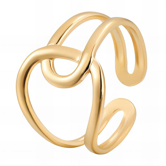 18K Gold-Plated Stainless Steel Infinity Loop Ring