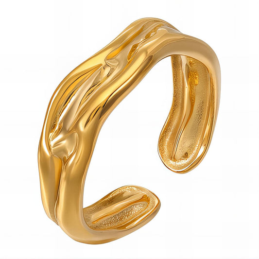 18K Gold-Plated Stainless Steel Avant-Garde Ring