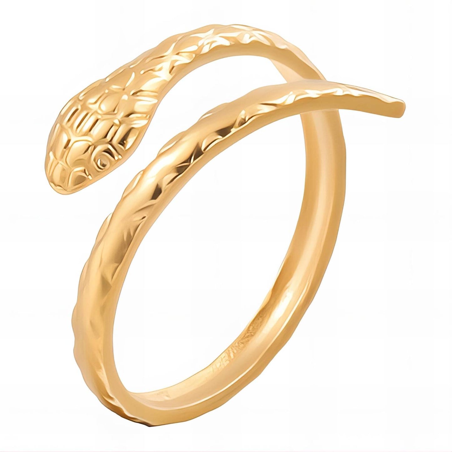 18K Gold-Plated Stainless Steel Snake Wrap Finger Ring