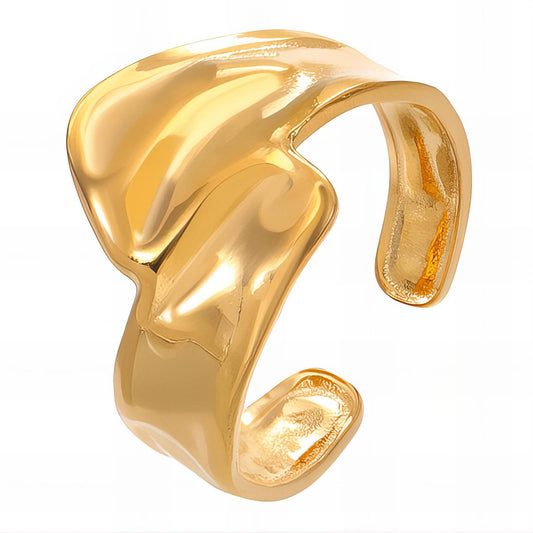 18K Gold-Plated Stainless Steel Aurora Wave Ring