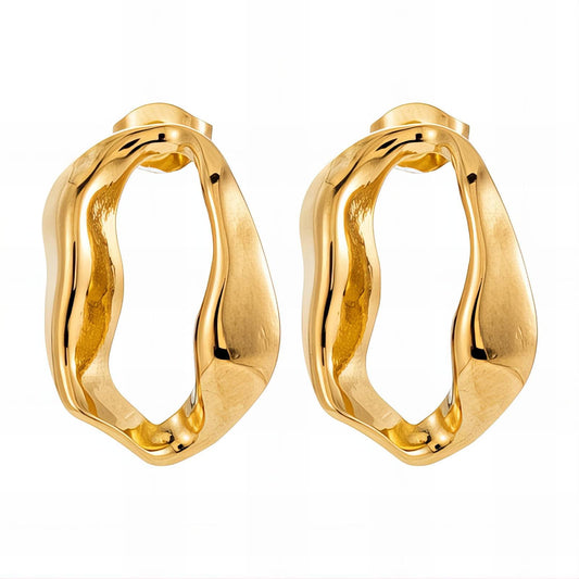 18K Gold-Plated Stainless Steel Twist Hoop Earrings