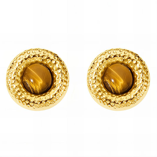 18K Gold-Plated Stainless Steel Floral Earrings