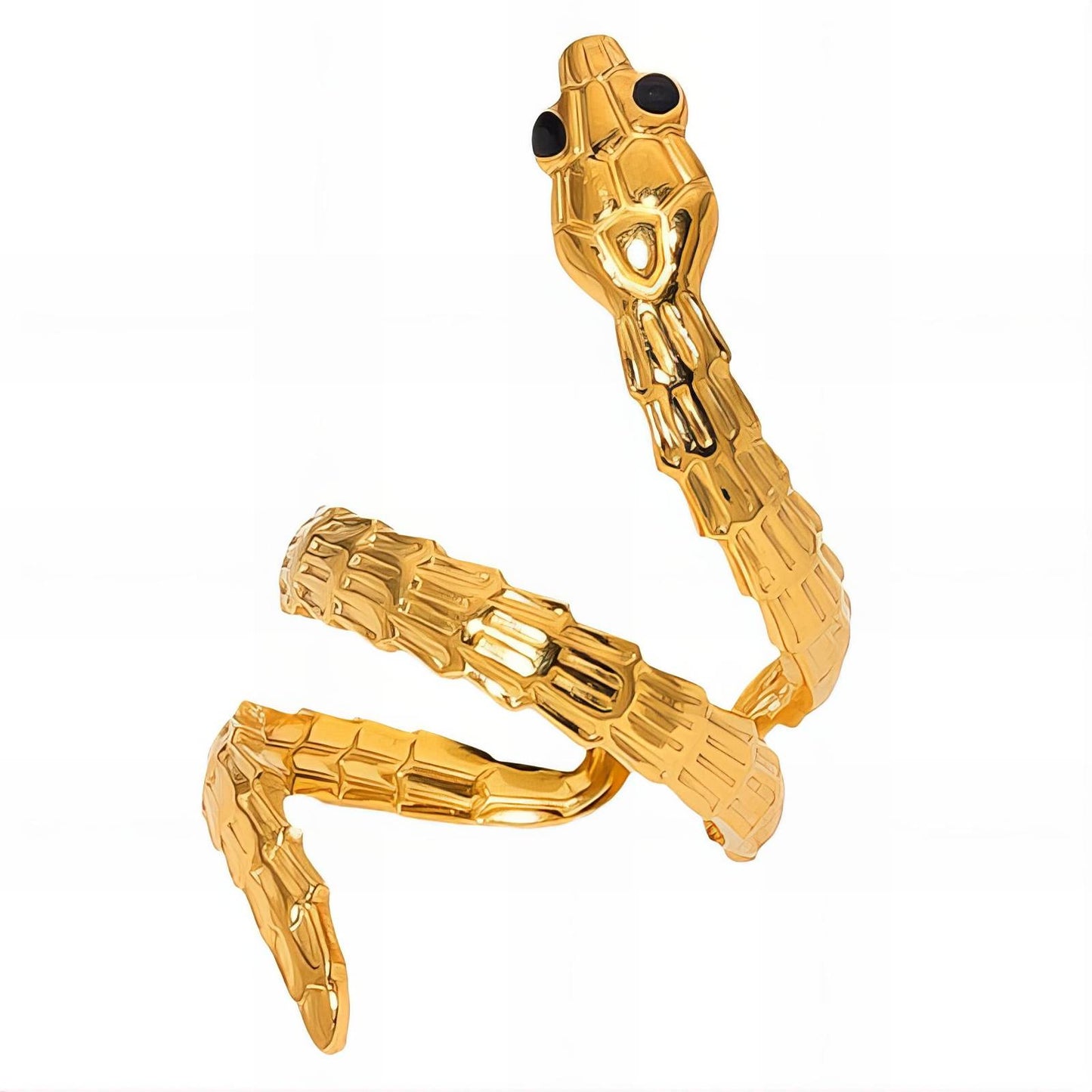 18K Gold-Plated Stainless Steel Snake Wrap Finger Ring