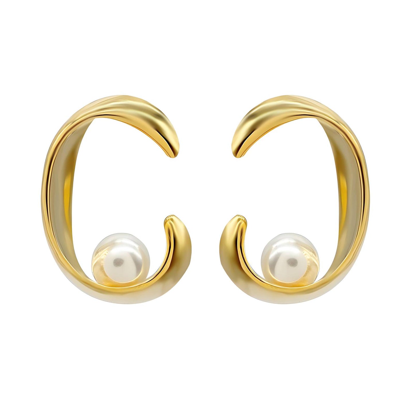 18K Gold-Plated Stainless Steel Golden Esmeralda Hoops