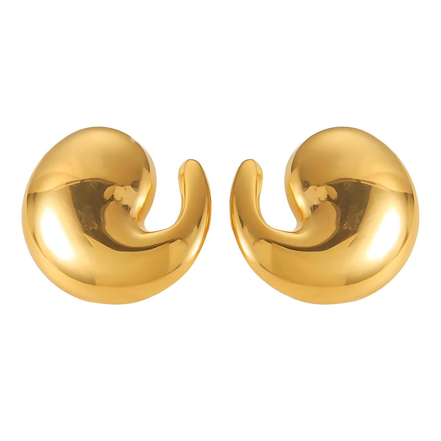 18K Gold-Plated Stainless Steel Golden Curve Earrings