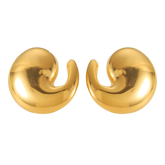 18K Gold-Plated Stainless Steel Golden Curve Earrings