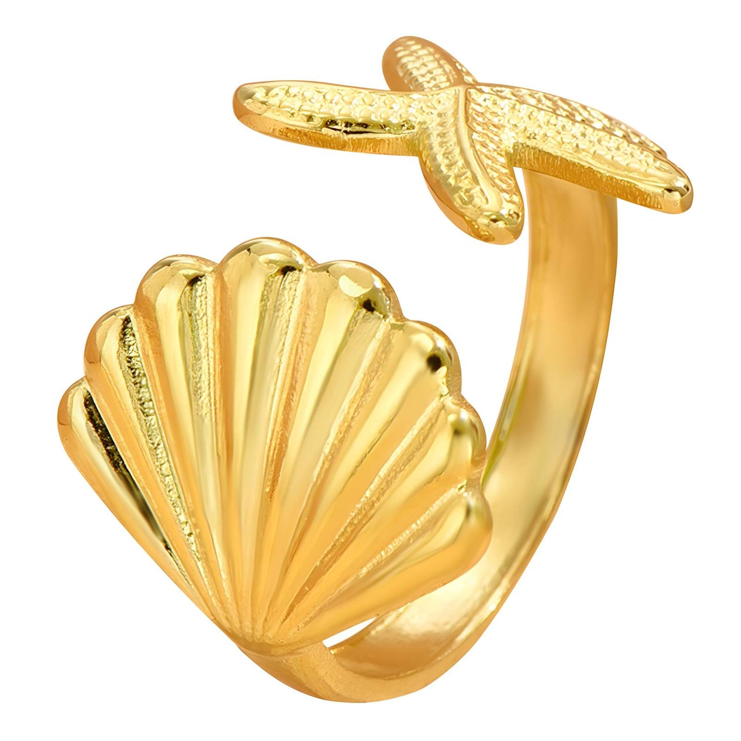 18K Gold-Plated Sea Finger Ring