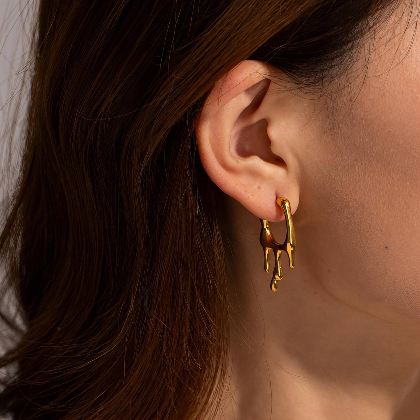 18K Gold-Plated Stainless Steel Melting Drop Earrings