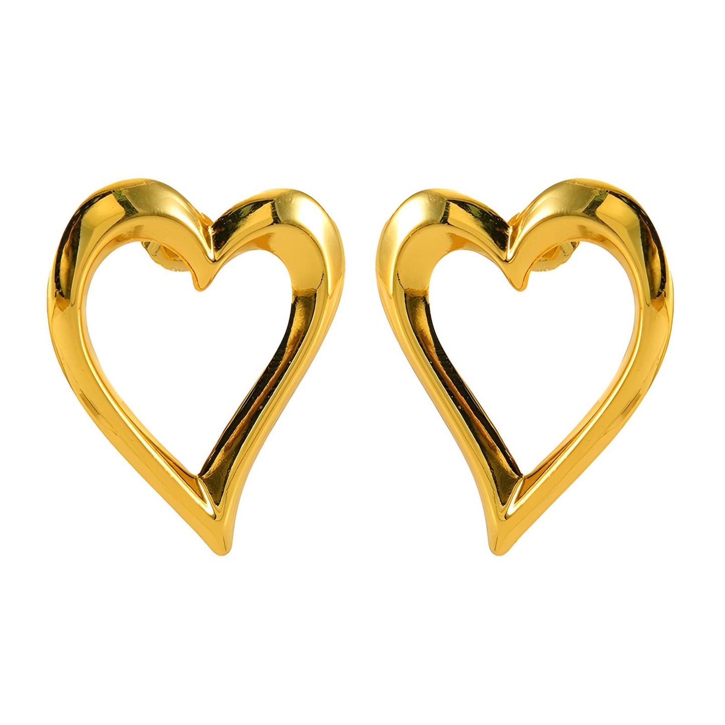 18K Gold-Plated Stainless Steel Heart Hoop Earrings