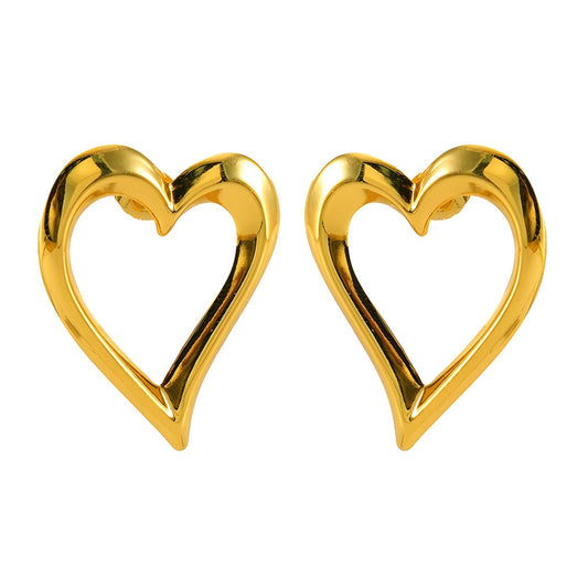 18K Gold-Plated Stainless Steel Heart Hoop Earrings